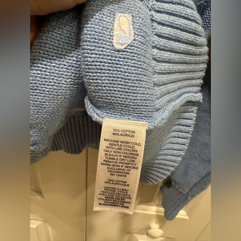 Vineyard Vines Lightweight Knit Sweater Mens L Soft Blue Preppy Old Money Casual - Picture 6 of 13